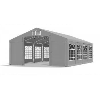 Zahradní stavba Párty stan 6x18x4m střecha PVC 560g/m2 boky PVC 500g/m2 konstrukce ZIMA PLUS Šedá Šedá Šedá
