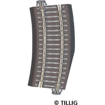 Modelová železnice TT - kolej oblouková vyrovnávací s podložím k levé výhybce R353/15°