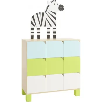 Dětská skříň Skříň s dvířky (zebra, SAFARI) nožičky