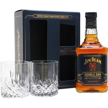 Whisky JIM BEAM DOUBLE OAK + SKLO 43% 0,7l(kart