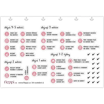 samolepka Fleppi Svatební samolepkový kit Varianta kitu: Aršík č.2