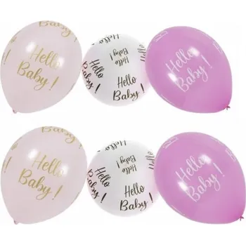 Balónek CHAKS Balónky latexové "Hello Baby!" růžové 27 cm 6 ks