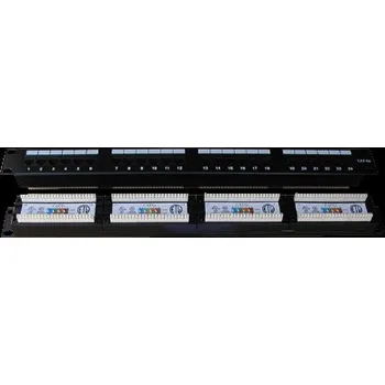 Elektroinstalační materiál DATACOM Patch panel 24x RJ-45,Cat5e UTP,1U, 19'' Dual 3001