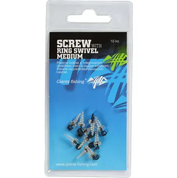 GIANTS FISHING KOLÍČEK S OBRATLÍKEM A KROUŽKEM SCREW WITH RING SWIVEL MEDIUM 10KS