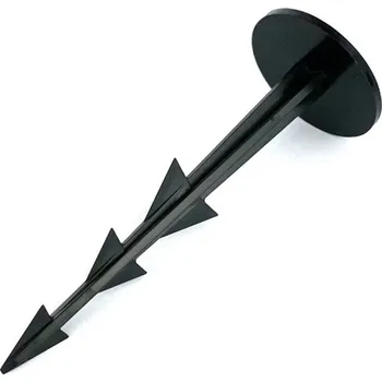 Zahradní obrubník Černý plastový kotvicí hřeb Pin - délka 10,5 cm
