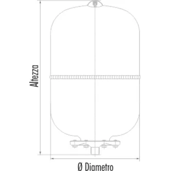 Expanzní nádoba Aquasystem VZ35 Tlaková nádoba pozinkovaná vertikální 35l EPDM 10bar 1“