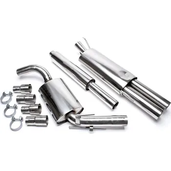 Výfukový systém TA Technix sportovní nerezový catback výfuk VW Golf III / IV (3+3,5) cabrio (1E, 94-02), 2x 76 mm rovná nerezová koncovka s pertlem