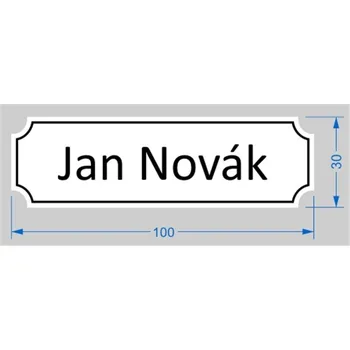 Štítek 100 x 30 verze 1 bílý / černý text