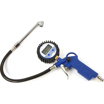 Tlakoměr Pistole na huštění pneumatik s digitálním manometrem, 12 bar (LT Machines)