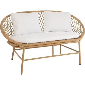 Béžová ratanová zahradní dvojsedačka Zayo Beige - 129*61*81cm
