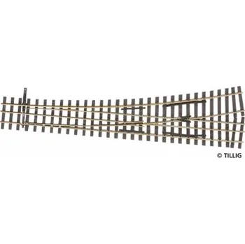 Modelová železnice H0 - výhybka do leva na rovné splítce H0/H0e