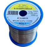 Olovnatá pájka Kovohutě Příbram 1.0mm 1kg (Sn60Pb38Cu2)