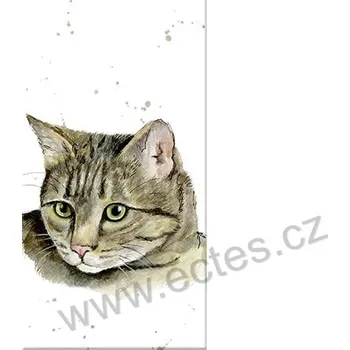 Papírový ubrousek IHR FARMFRIENDS CAT papírový dekorační kapesníček na découpage mourovatá kočka domácí