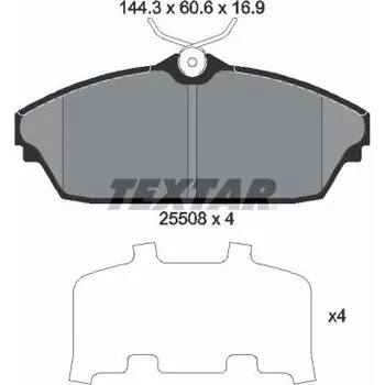 Brzdová destička Sada brzdových destiček, kotoučová brzda TEXTAR 2550801