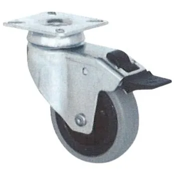 Pojezdové kolečko Přístrojové kolo otočné s deskou a brzdou pr. 50 (340b33G050bZPB)