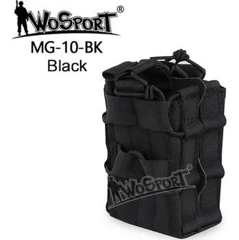 Airsoft Wosport Sumka Double MOLLE na dva zásobníky M4/M16 otevřená - černá