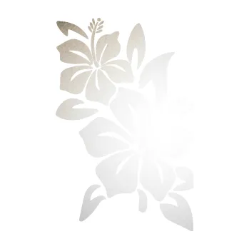 Samolepící dekorace SAMOLEPKA Květina dekor 033 pravá ibišek (82 - odrazková reflexní bílá) NA AUTO, NÁLEPKA, FÓLIE, POLEP, TUNING, VLASTNÍ TEXT, TISK, AUTOSAMOLEPKY.cz, POLEPY, OBRÁZEK, LOGO, SAMOLEPKY