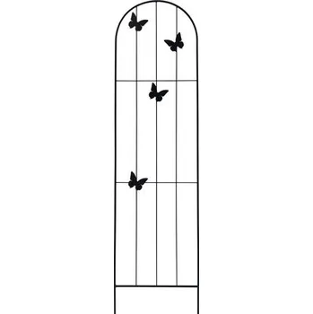 Stojan na květiny Mříž na popínavé rostliny kovová Lafiora motýl 37 x 150 cm černá