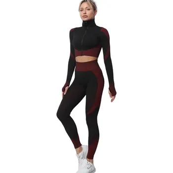 Dámské legíny Souprava Legin a Trička KP25034 černá S