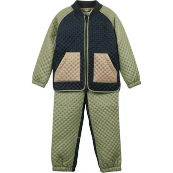 dívčí zimní kombinéza EN-FANT Termo souprava Soft Colorblock Moss Green 86 (doporučená výška 84-91cm)
