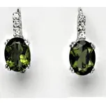 Stříbrné náušnice, přírodní vltavín, náušnice ze stříbra, VE 8