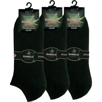 Pánské ponožky Dámské černé letní sneaker bambusové ponožky RS