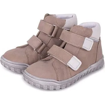 Dívčí tenisky Vlnka Dětské kožené tenisky na suchý zip Pepe hnědá velikost obuv dětské 33