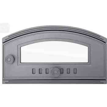 Pec na pizzu Pizza dvířka - BARI - pravá,prosklená - antracit - šedá