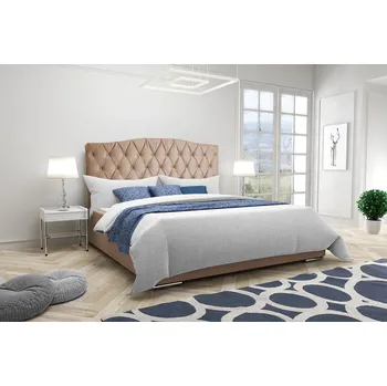 Postel Eka Čalouněná postel Valentyn 120x200 cm Barva látky Trinity: (2307) Hnědá, Úložný prostor: Bez úložného prostoru