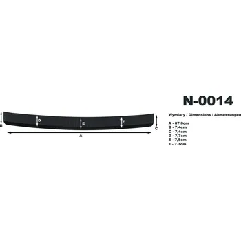 Lišta karosérie Rider Kryt prahu pátých dveří Hyundai ix20 2010-2019, tvrzený plast