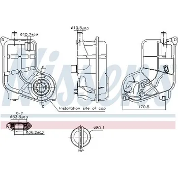 Chladič motoru Vyrovnávací nádoba, chladivo NISSENS 996287
