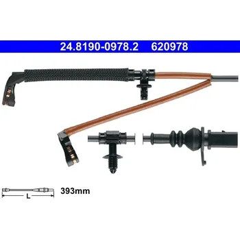 Brzdová destička Výstražný kontakt, opotřebení obložení ATE 24.8190-0978.2