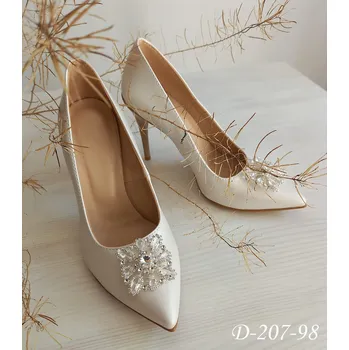 Dámské lodičky Kožené svatební lodičky s ozdobnou sponou - latte Velikost obuvi: 34