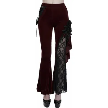 Dámské kalhoty kalhoty dámské DEVIL FASHION - Red Wine Velvet Bell - XXL