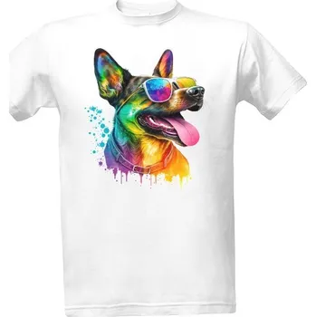 Pánská móda Tričko s potiskem Barevný pes s brýlema 2 pánské