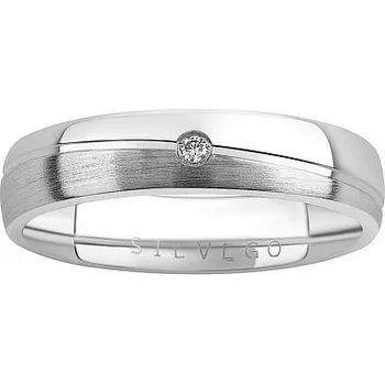 Prsten Snubní stříbrný prsten GLAMIS s diamantem 0,03 ct velikost obvod 50 mm QRZLP012WD-obvod 50 mm