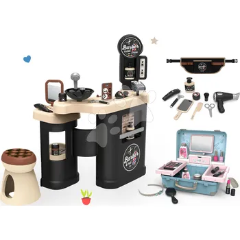 Kosmetický kufr Set holičství trojkřídlé Barber Cut&Barber Shop Smoby a kosmetický kufřík 3v1 a holičský opasek elektronický