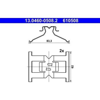 Brzdový systém Sada příslušenství, obložení kotoučové brzdy ATE 13.0460-0508.2