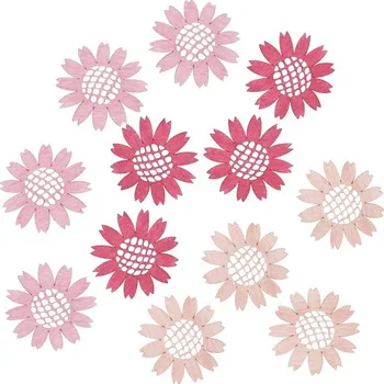 Kytičky dřevěné 4 cm, 12 ks v sáčku 7487