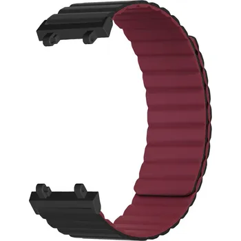 Magnetický Silikonový Pásek Pro Amazfit T-Rex 2 Barva: Černo-Vínová