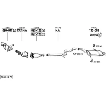 Filtr pevných částic filtr pevných čás. výroba AS Bosal 97-126A