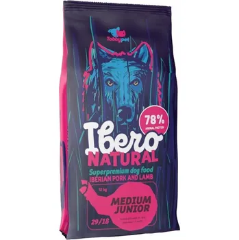 Ibero Natural Medium Junior iberské prase/jehněčí, 12 + 3 kg