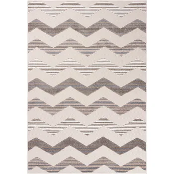 Koberec Moderní koberec Aventura - vlnky 1 - krémový/šedý Rozměr koberce: 80x150 cm