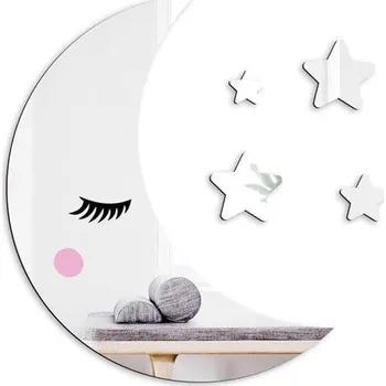 Dětsný nábytek 4L Zrcadlo do dětského pokoje - měsíček