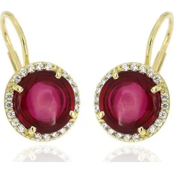 Náušnice Zlatnictví U Kostela Zlaté náušnice s rubínem a zirkony 1284 698210107