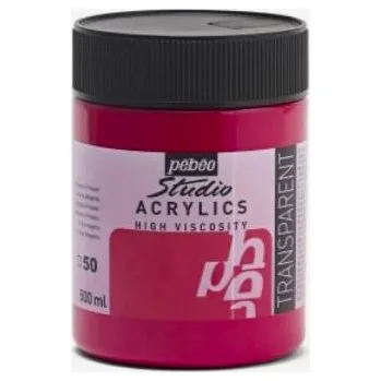 Vodová barva Akrylová barva Pébéo Studio Acrylic 500 ml - červená magenta 50