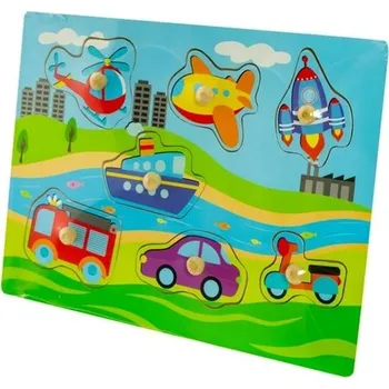 Puzzle Tulimi Dřevěné zábavné puzzle vkládací - Dopravní prostředky