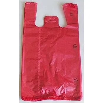 Nákupní taška Taška HDPE 10 kg červená 100 kusů - Vipor