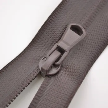 Zip Sarah voděodolný se dvěma jezdci 5 mm - tmavě hnědá 85 cm