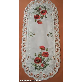 ubrus UBRUS vyšívaný 90 x 40 VLČÍ MÁKY